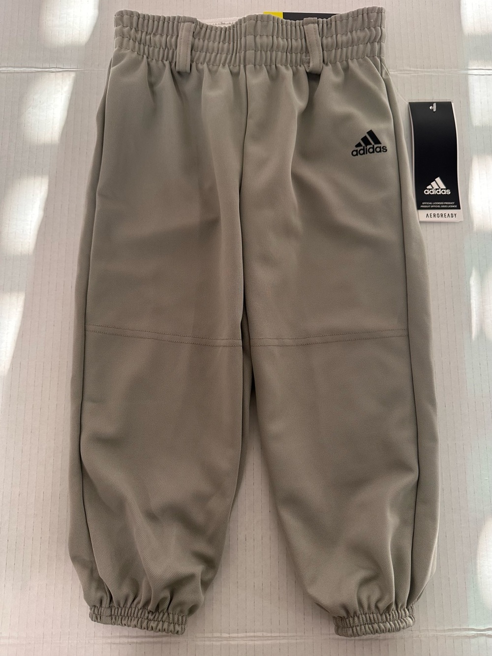 adidas Kids White and Light Gray Sweatpants